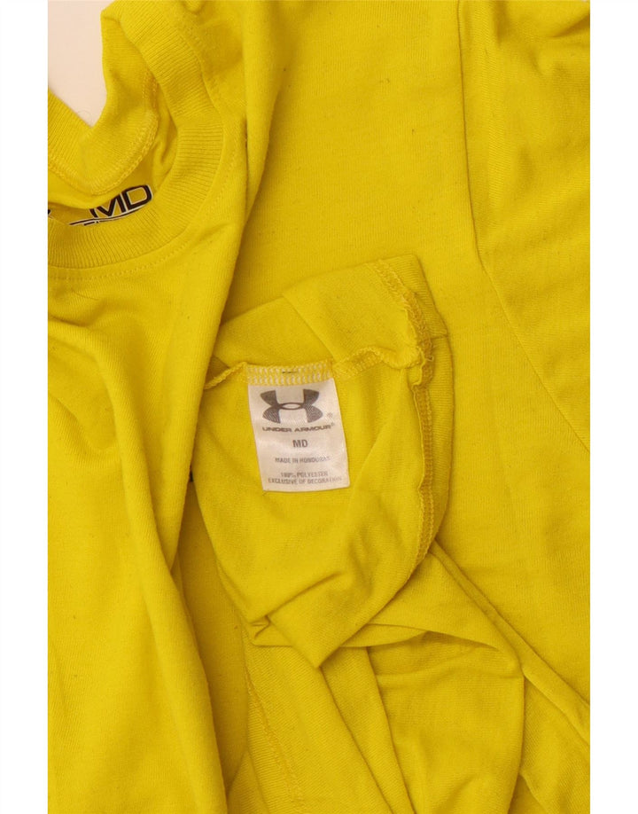 Under Armour Γυναικείο T-Shirt Top UK 12 Medium Yellow Polyester