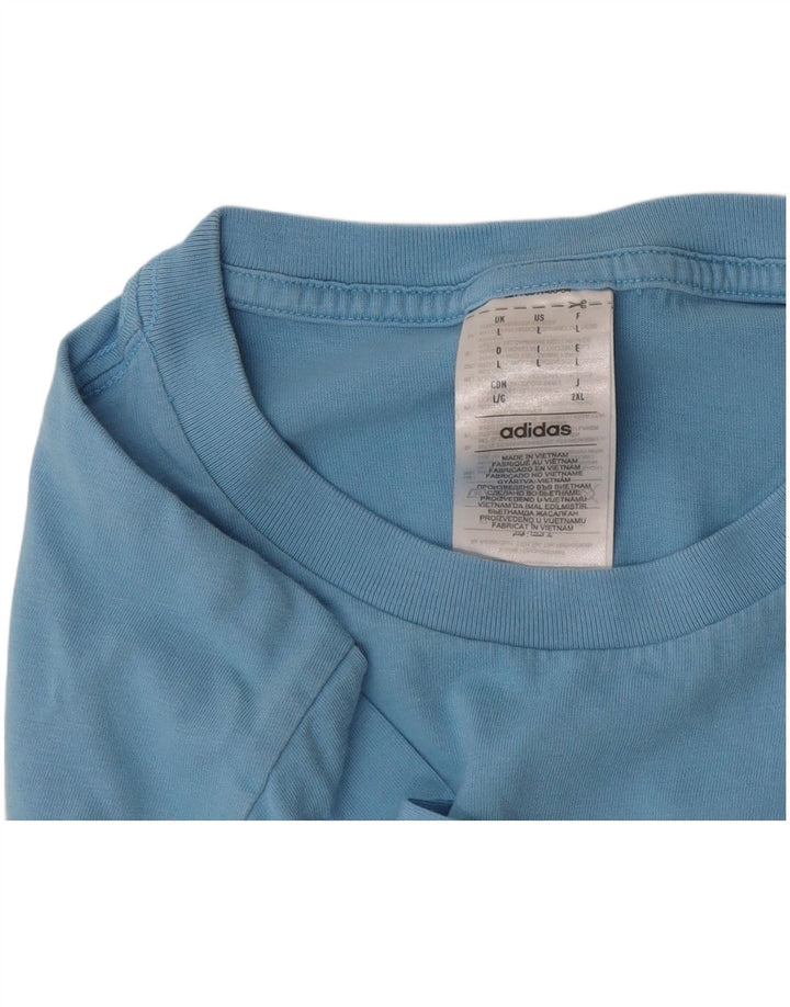 Ανδρικό T-Shirt Adidas Top μεγάλο μπλε βαμβακερό