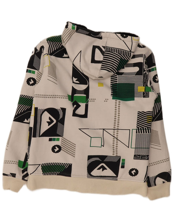Quiksilver Boys Graphic Zip Hoodie πουλόβερ 15-16 ετών Λευκό γεωμετρικό