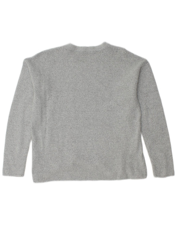Γυναικείο πουλόβερ Benetton Graphic Crew Neck Jumper UK 12 Medium Grey Flecked