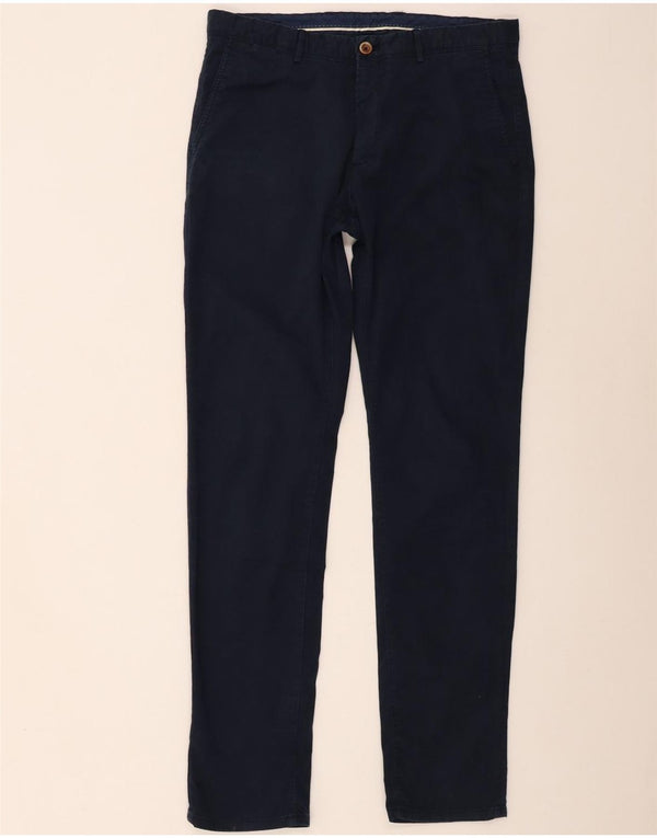Massimo Dutti Ανδρικό παντελόνι Chino με λεπτή εφαρμογή EU 44 Large W34 L33 Navy Blue
