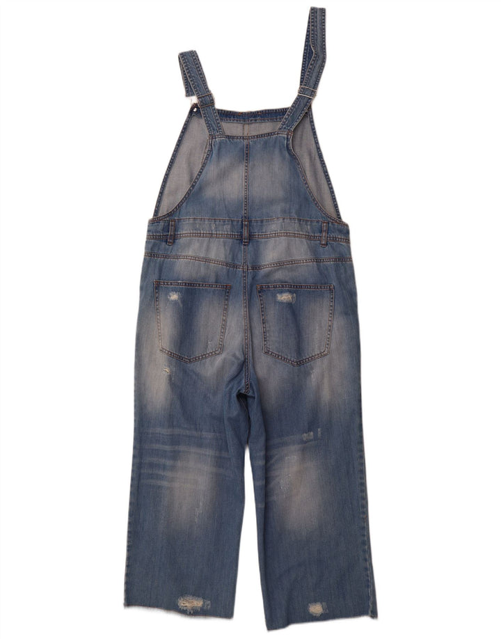 BENETTON Γυναικεία Distressed Dungarees Wide Leg Jeans W36 XL Blue