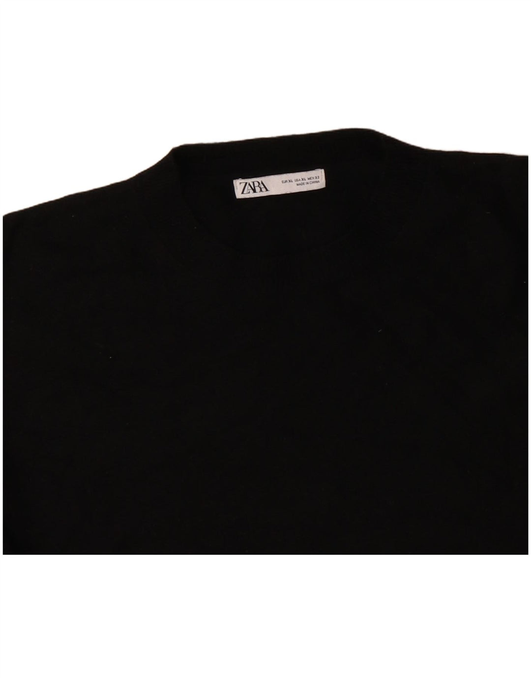 ZARA Γυναικείο πουλόβερ με λαιμόκοψη μεγάλου μεγέθους UK 18 XL μαύρο μαλλί