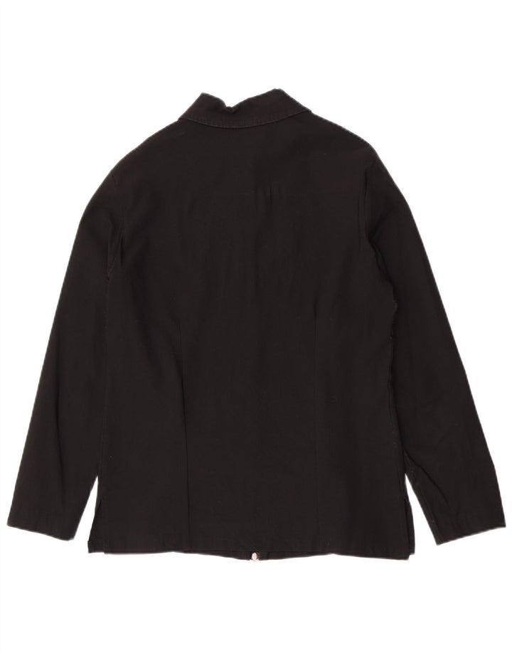 Vintage Γυναικείο Μπλουζον Μπουφάν UK 14 μεσαία μαύρη βισκόζη