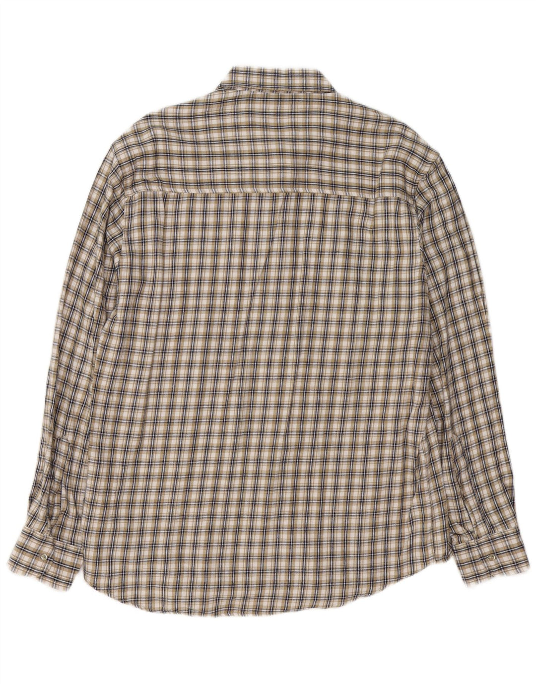 Ανδρικό φανελένιο πουκάμισο VINTAGE Μεγάλο μπεζ βαμβακερό καρό