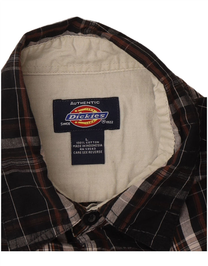 Ανδρικό κοντομάνικο πουκάμισο Dickies μαύρο βαμβακερό