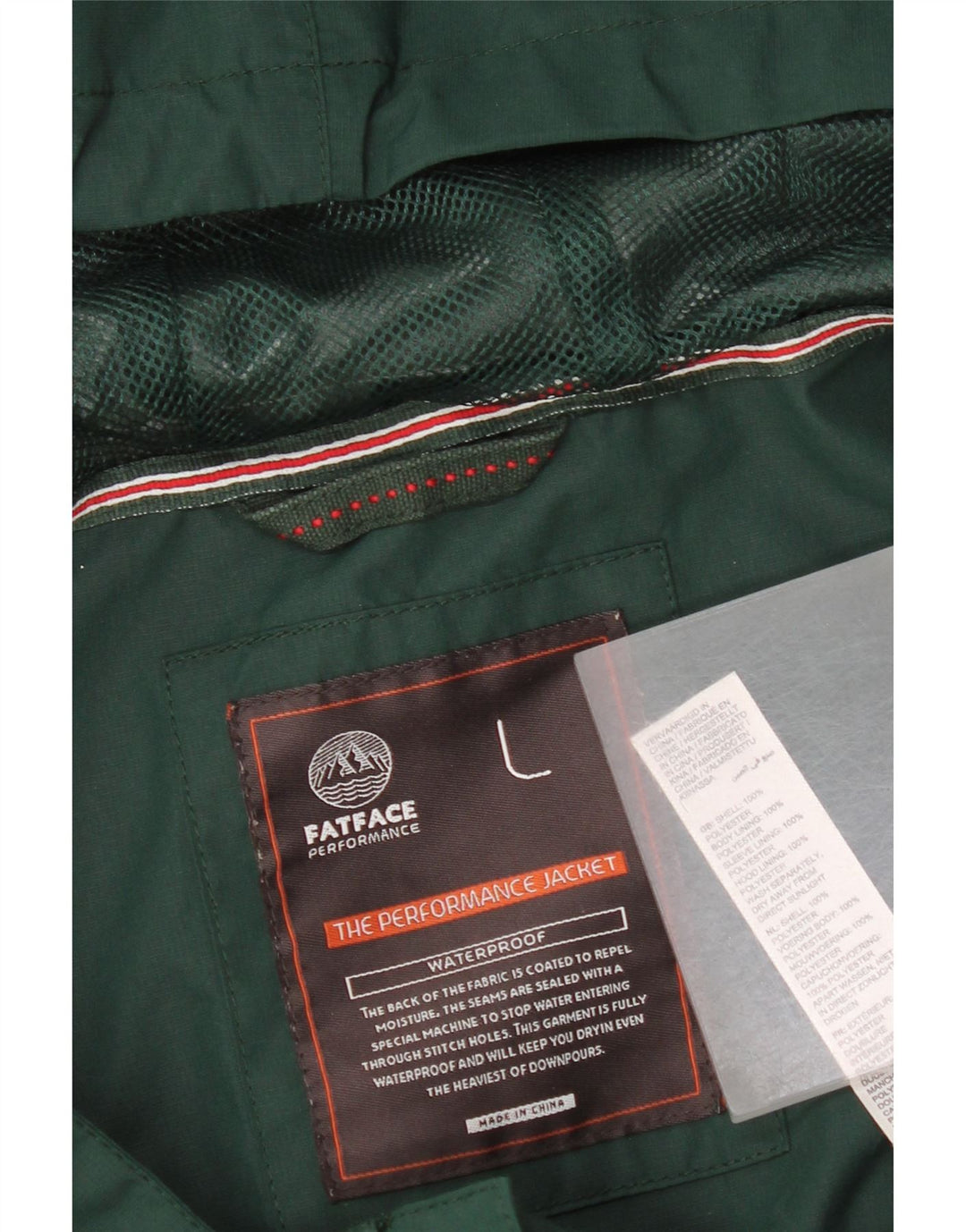 Ανδρικό τζάκετ με κουκούλα αντιανεμικό UK 40 Large Green Polyester