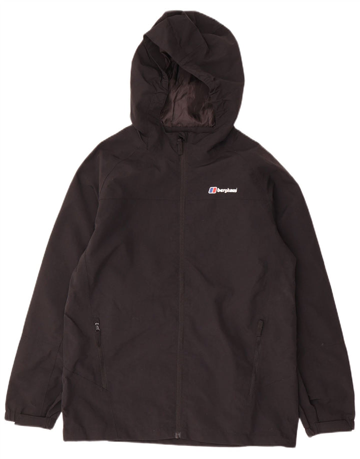 Μπουφάν βροχής Berghaus Boys Hooded Rain Jacket 12-13 Years Black Polyester