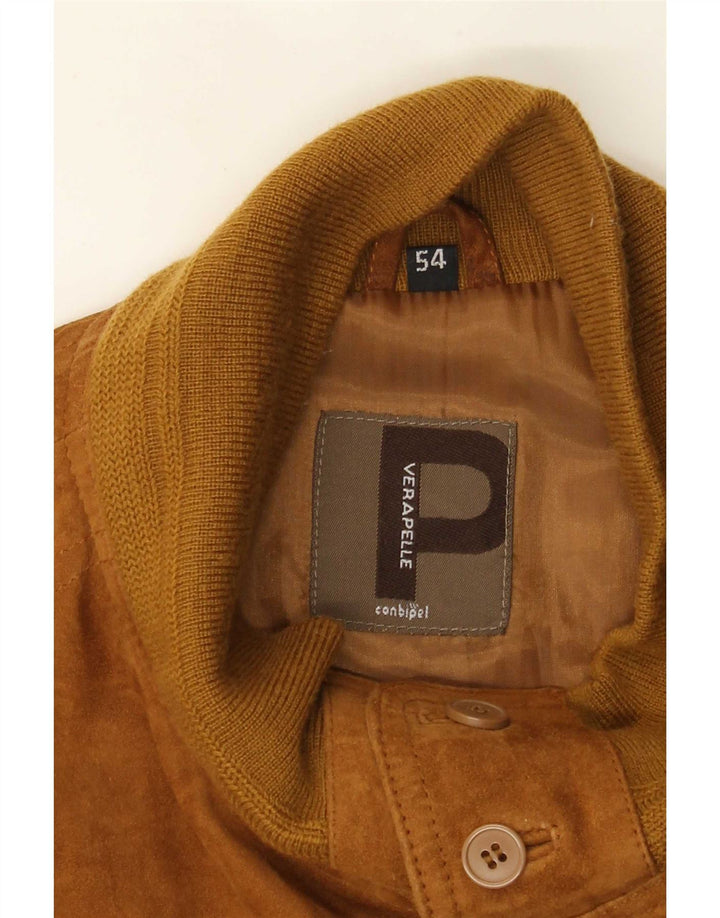 Conbipel Ανδρικό Suede Bomber Jacket IT 54 XL Καφέ Δερμάτινο