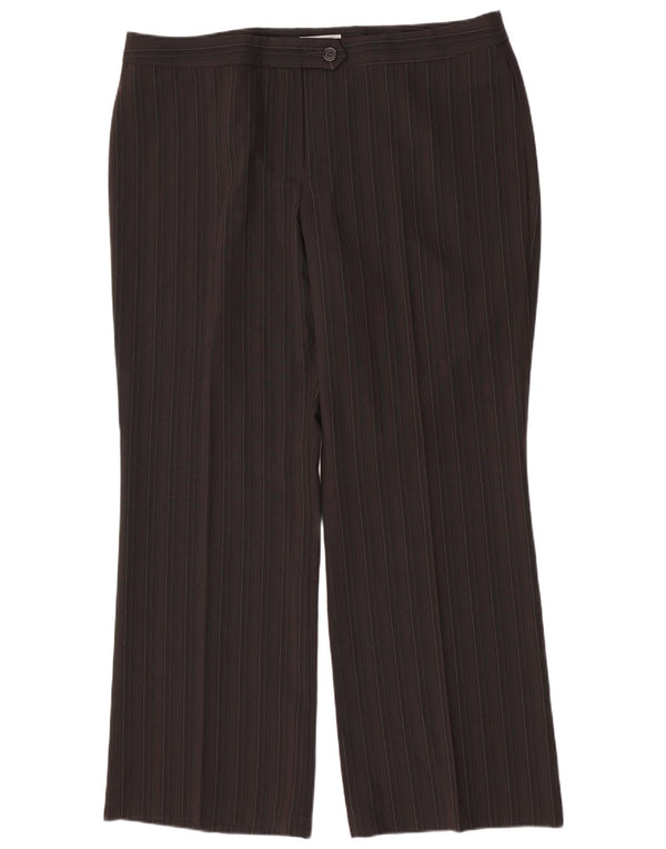 Marks & Spencer γυναικείο παντελόνι UK 20 2XL W40 L30 καφέ ριγέ
