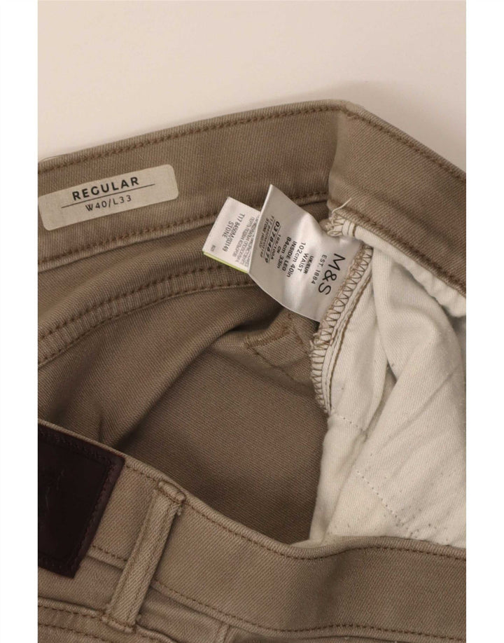Marks & Spencer Womens Straight Regular Casual Παντελόνι W40 L33 Beige
