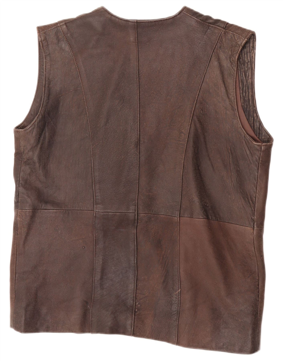 Vintage Ανδρικό Δερμάτινο Gilet UK 38 Μεσαίο Καφέ