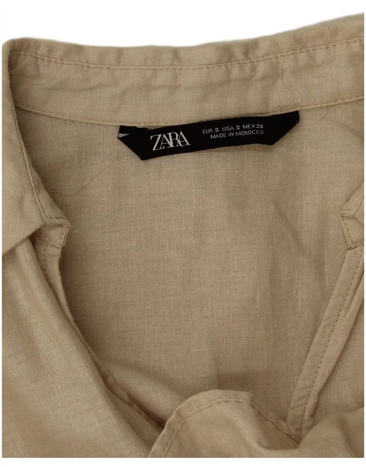 Zara Γυναικείο Φόρεμα A-Line UK 10 Small Beige