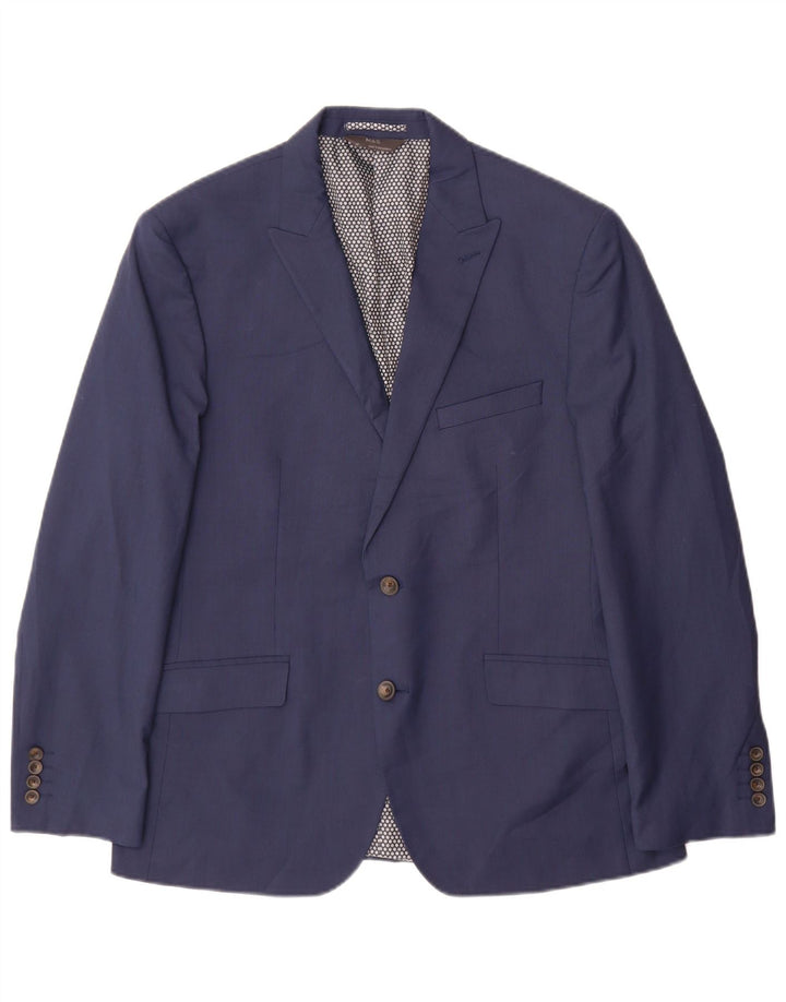 Marks & Spencer Ανδρικό μπλέιζερ με 2 κουμπιά μπουφάν UK 42 Large Navy Blue Polyester