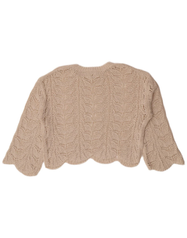 Zara Γυναικείο Crochet Crop Top UK 10 Small Beige