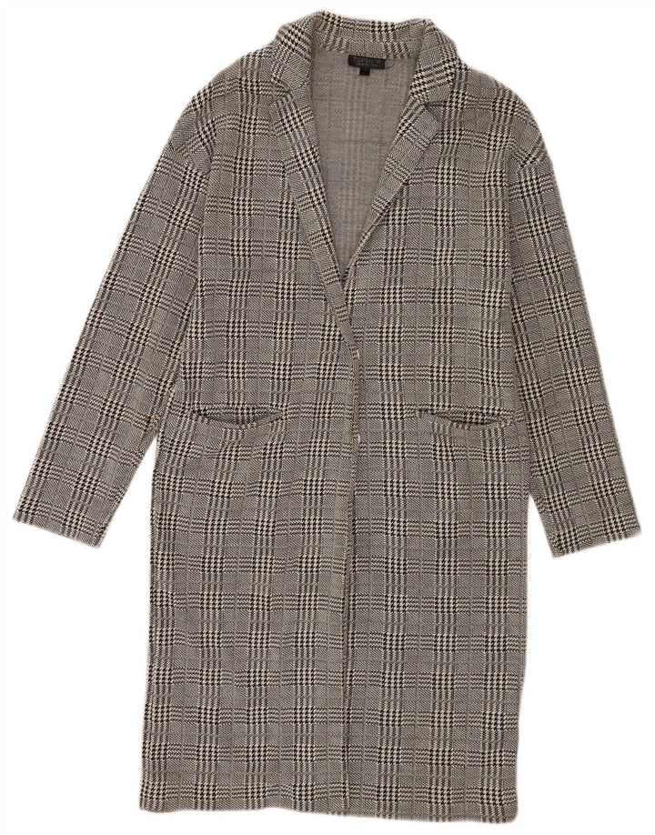 Topshop Γυναικείο Πανωφόρι UK 10 Small Grey Houndstooth Βαμβακερό
