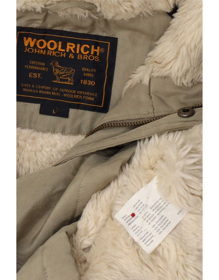 Woolrich Ανδρικό μπουφάν Shearling UK 40 Large Khaki Nylon
