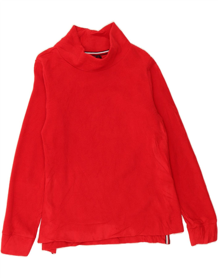 TOMMY HILFIGER Womens Fleece Jumper UK 14 Medium Red Polyester Vintage Tommy Hilfiger and Second-Hand Tommy Hilfiger from Messina Hembry 