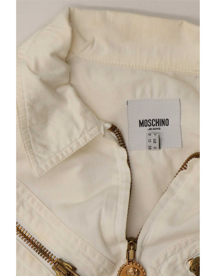 Moschino Γυναικείο Bomber Jacket UK 12 Medium Off White Βαμβακερό
