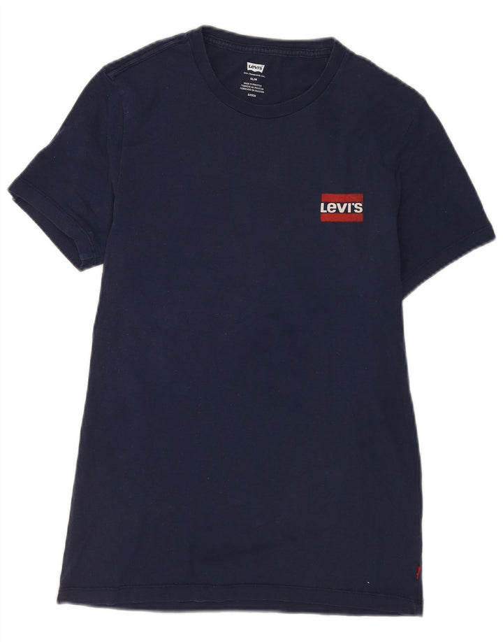 Ανδρικό T-Shirt Levi's Slim Fit Top Small Navy Blue από βαμβάκι