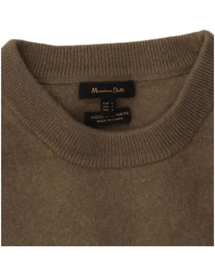 Massimo Dutti Γυναικείο πουλόβερ με λαιμόκοψη UK 14 μεγάλο γκρι μαλλί