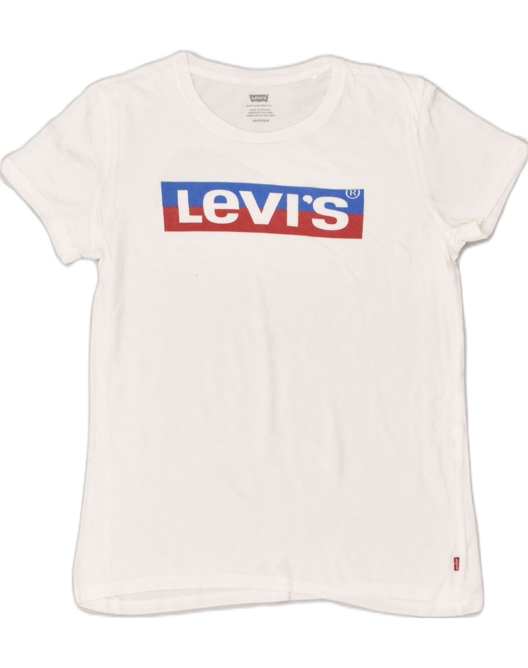 LEVI'S Womens Graphic T-Shirt Top UK 6 XS White | Vintage Levi's | Thrift | Second-Hand Levi's | Used Clothing | Messina Hembry 