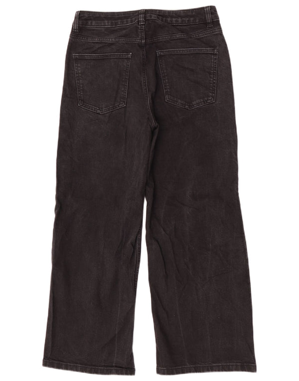 Marks & Spencer Γυναικείο τζιν φαρδύ πόδι UK 12 Medium W30 L28 μαύρο βαμβακερό