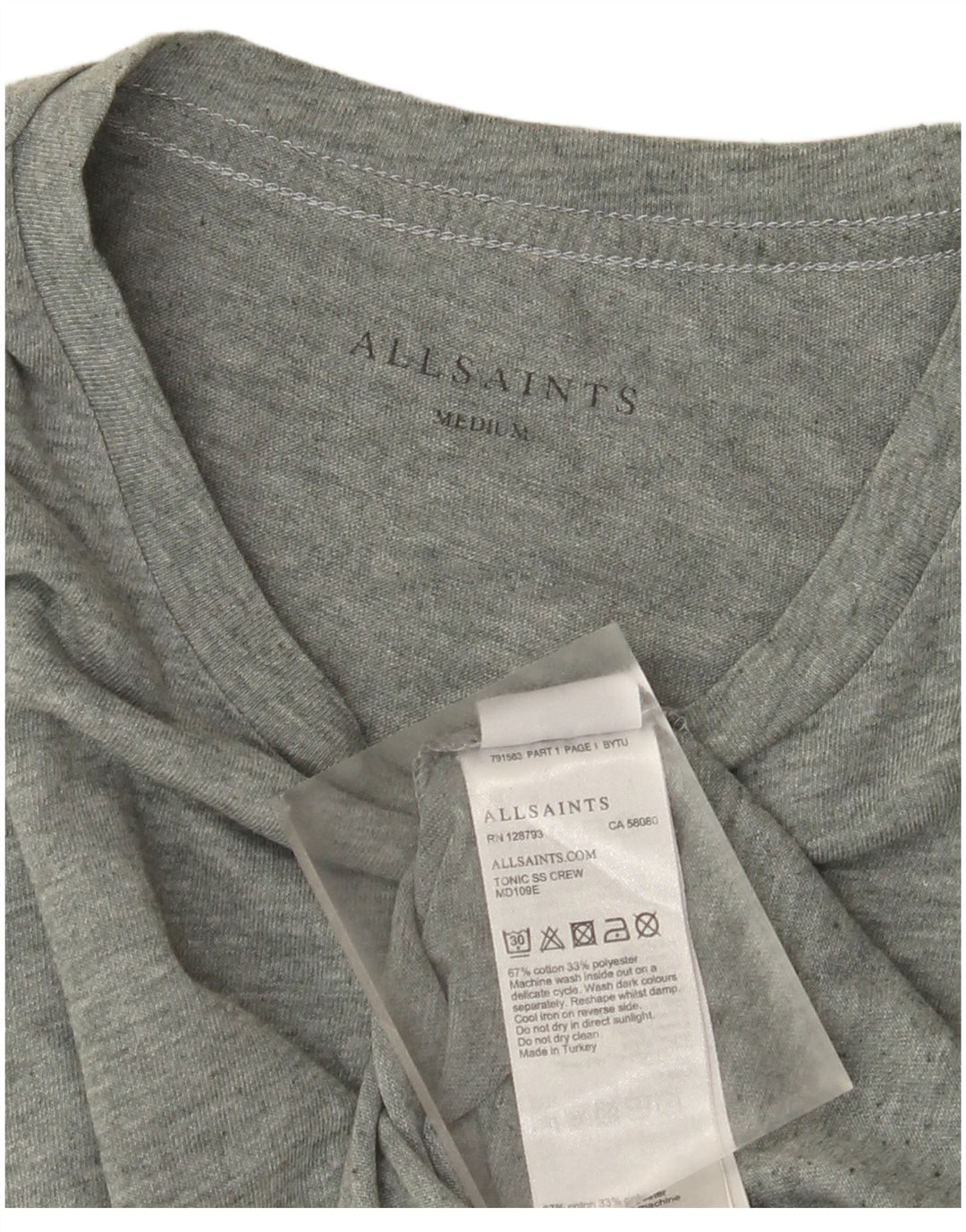 Ανδρικό T-Shirt All Saints Τοπ μεσαίο πράσινο βαμβακερό
