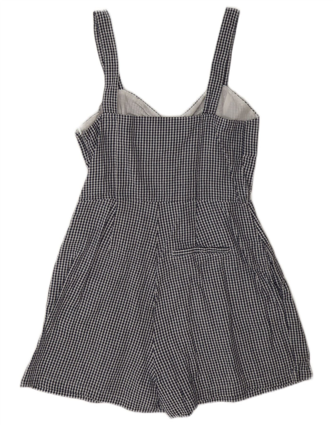 Jack Wills γυναικεία αμάνικη κανονική φόρμα UK 10 Small Blue Check Cotton