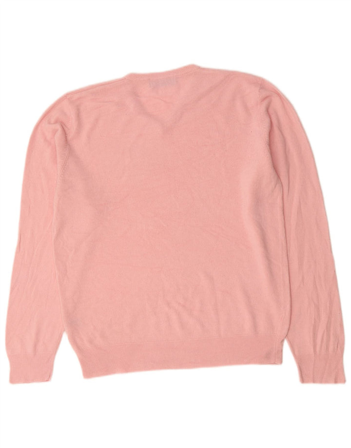 Ανδρικό πουλόβερ Marks & Spencer Blue Harbor με λαιμόκοψη με λαιμόκοψη με μεσαίο ροζ ακρυλικό