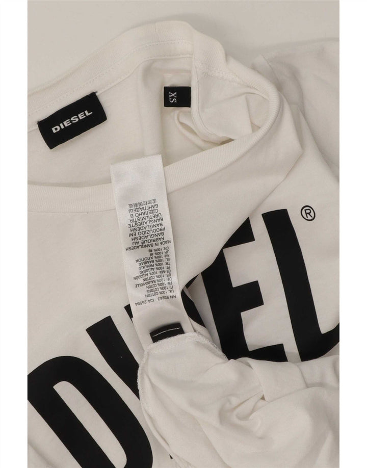 Ανδρικό γραφικό T-Shirt Diesel Top XS Λευκό βαμβακερό
