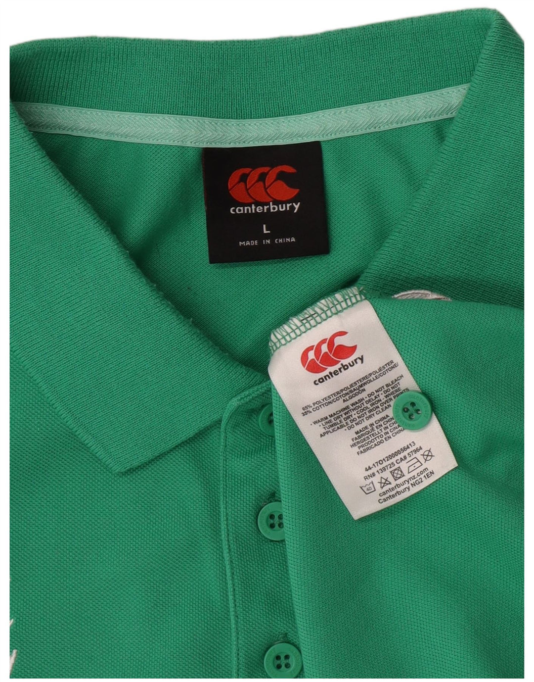 Canterbury Ανδρικό πουκάμισο IRFU Polo Large Green Polyester