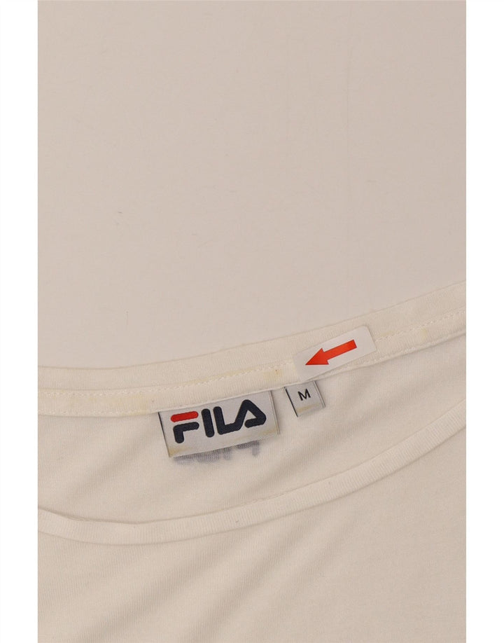 Fila γυναικείο μπλουζάκι υπερμεγέθη τοπ UK 14 μεσαίο λευκό ριγέ