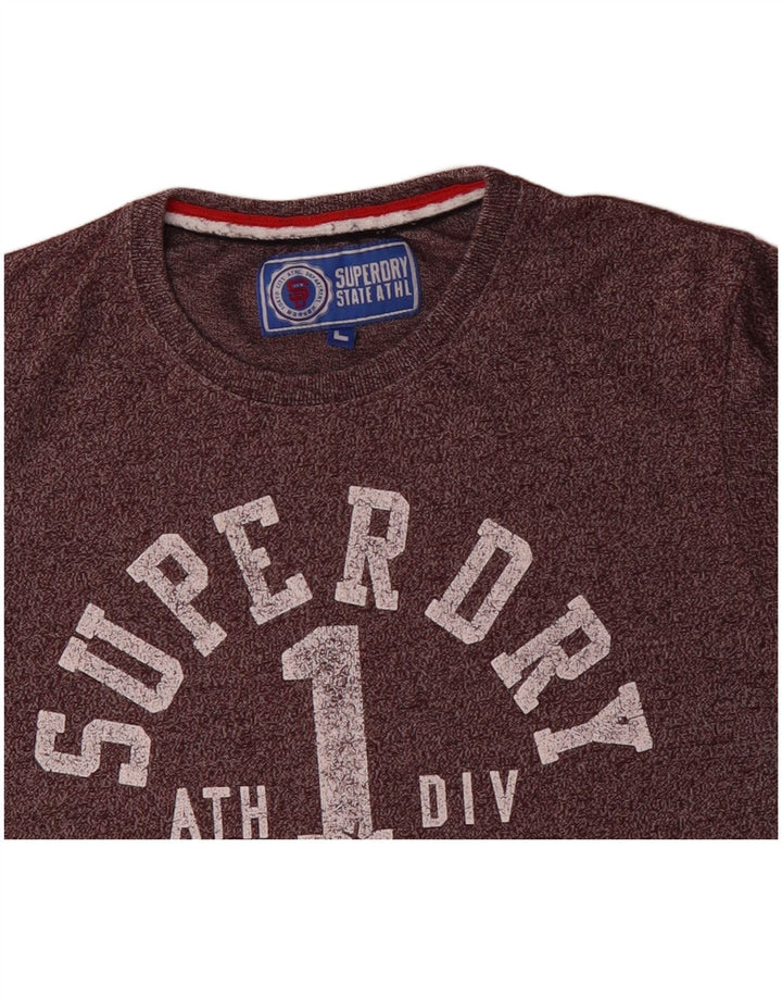Ανδρικό γραφικό μπλουζάκι SUPERDRY Μπλουζάκι με μεγάλο μωβ βαμβακερό χρώμα