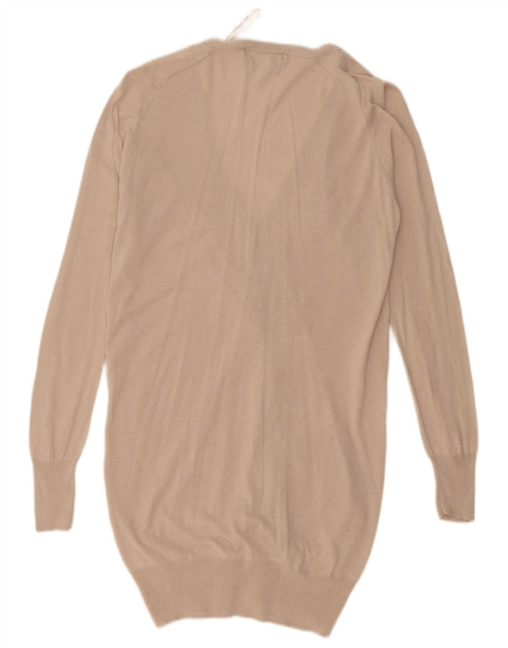 Zara Γυναικεία Ζακέτα Longline UK 14 Medium Beige Silk