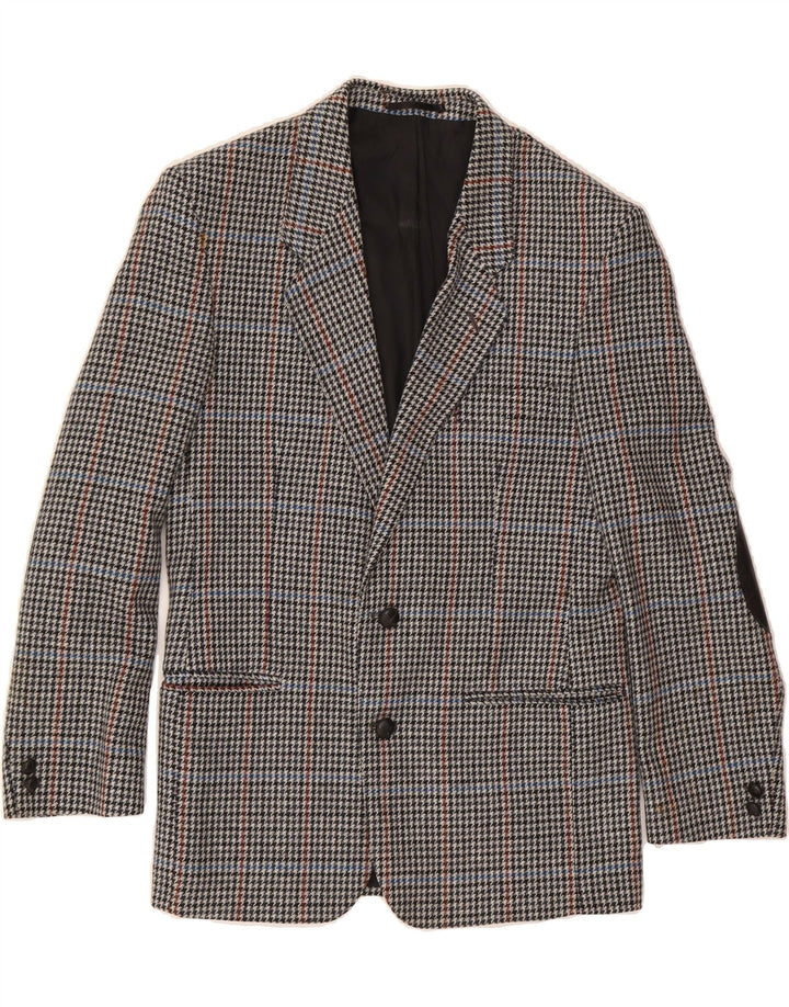 ANGELO LITRICO Mens 2 Button Blazer Jacket UK 40 Large Grey Houndstooth Vintage Angelo Litrico and Second-Hand Angelo Litrico from Messina Hembry 