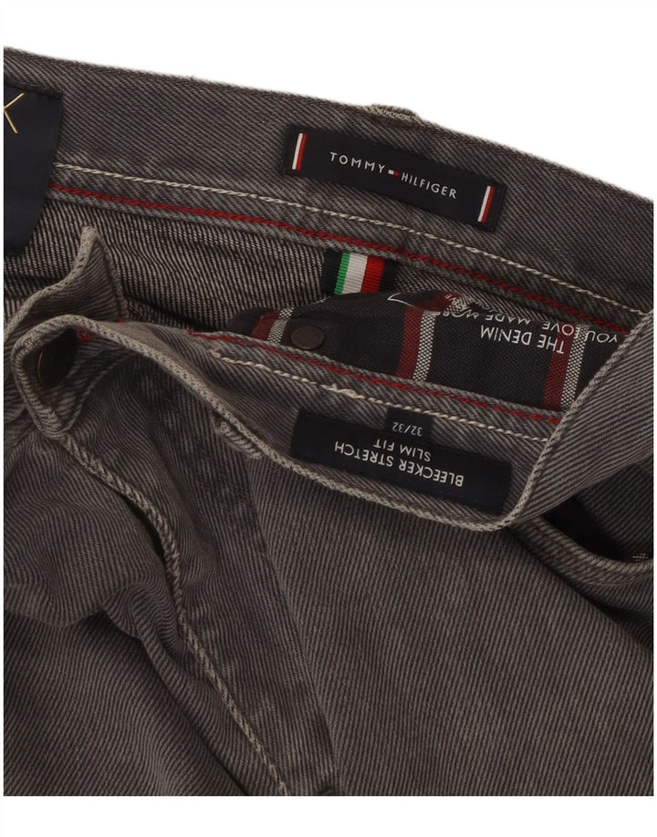 Tommy Hilfiger Mens Bleecker Slim Jeans W32 L32 Γκρι βαμβακερό
