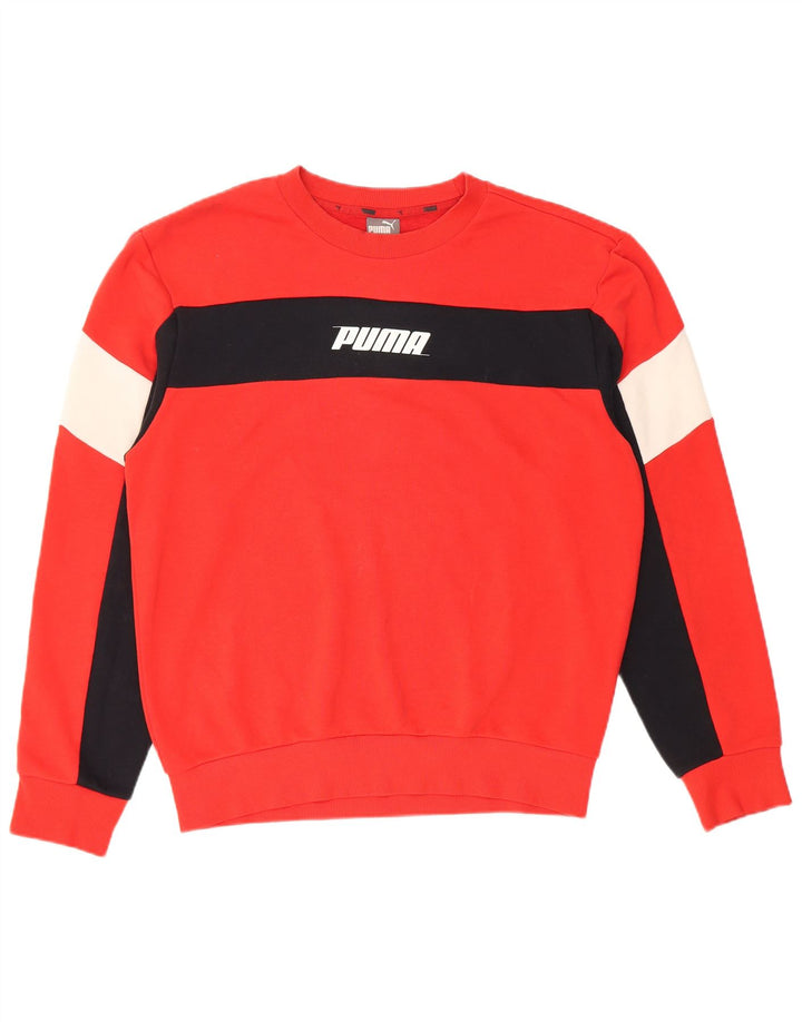 Ανδρικό γραφικό φούτερ Puma Jumper Small Red Colourblock Βαμβακερό
