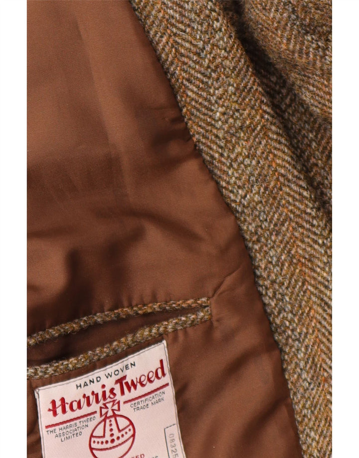 Ανδρικό μπουφάν Harris Tweed 2 Button Blazer UK 44 2XL Μαλλί από ψαροκόκκαλο καφέ