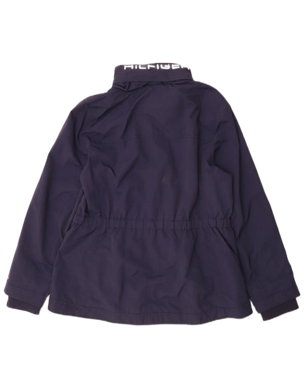 Tommy Hilfiger γυναικείο μπουφάν βροχής UK 14 Large Navy Blue Colorblock Nylon