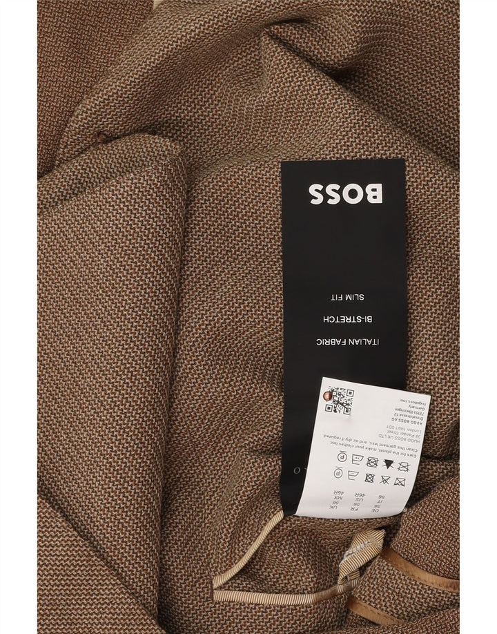 Ανδρικό σακάκι σακάκι Hugo Boss, με 2 κουμπιά, σακάκι EU 56 3XL καφέ παρθένο μαλλί