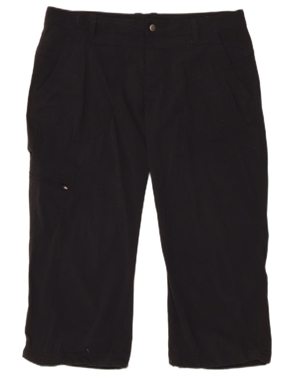 EDDIE BAUER Womens Straight Capri Trousers US 10 Large W30 L21 Black