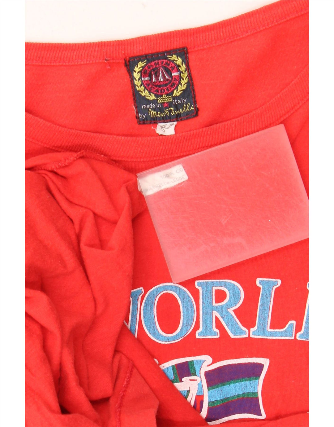 Vintage γυναικείο υπερμεγέθη γραφικό μπλουζάκι IT 42 μεσαίο κόκκινο βαμβακερό