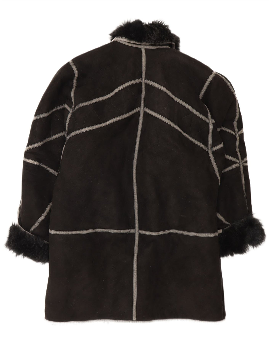 Vintage Γυναικείο Πανωφόρι Shearling IT 42 Medium Black Shearling