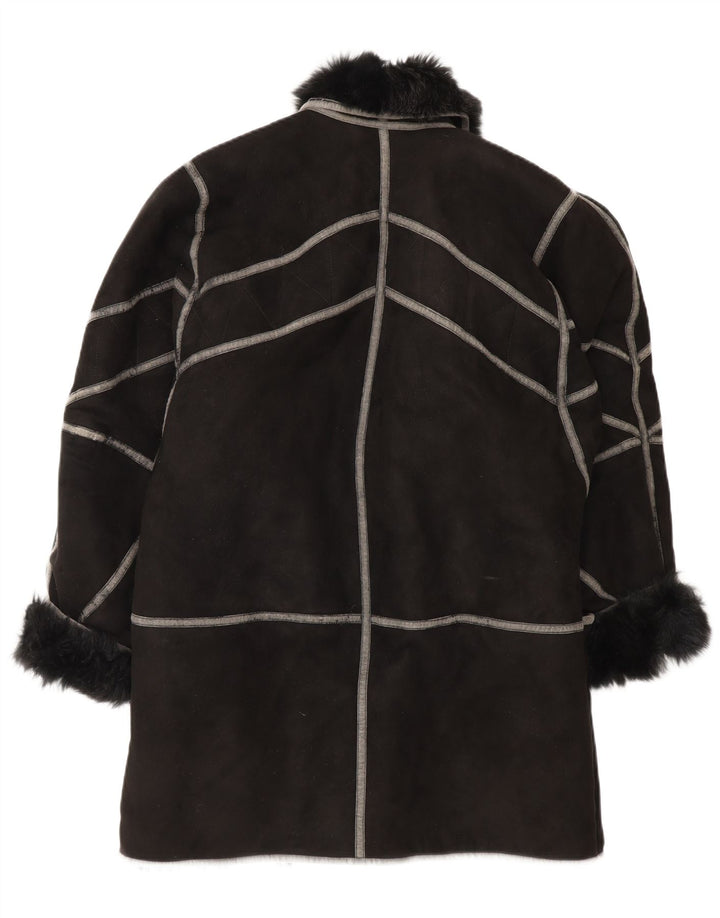 Vintage Γυναικείο Πανωφόρι Shearling IT 42 Medium Black Shearling