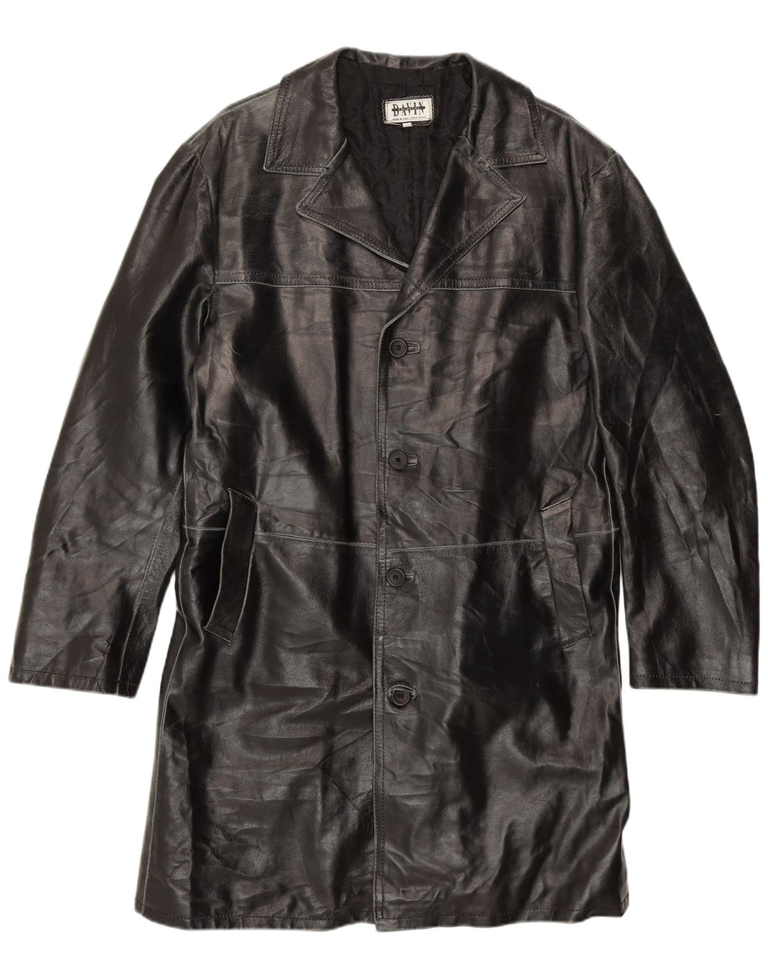 Davin Ανδρικό Δερμάτινο Παλτό UK 40 Large Black Leather