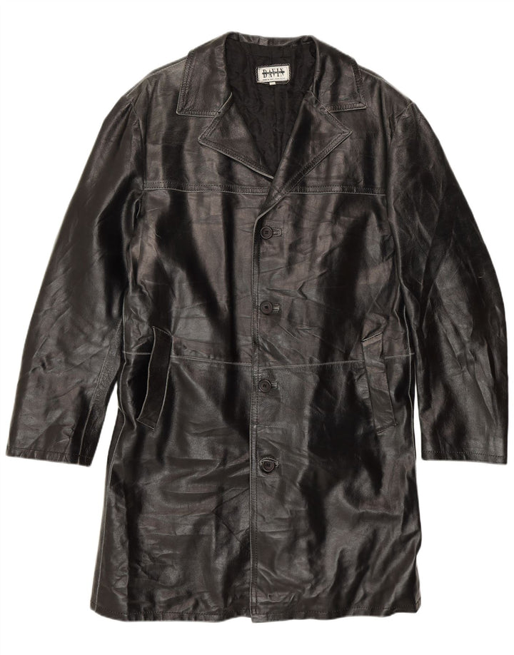 Davin Ανδρικό Δερμάτινο Παλτό UK 40 Large Black Leather