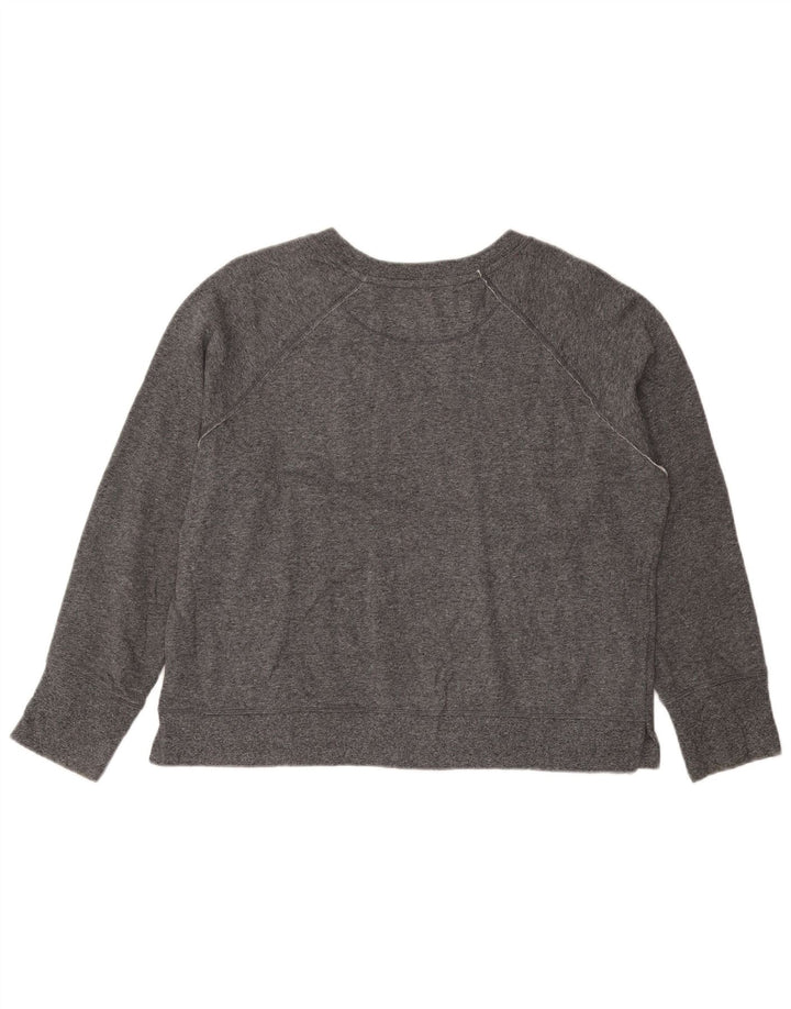 CALVIN KLEIN Γυναικείο Crop γραφικό φούτερ Jumper UK 18 XL Grey Flecked