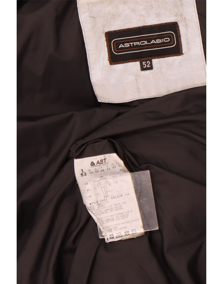 ASTROLABIO Ανδρικό μπουφάν με κουκούλα με κουκούλα με επένδυση UK 42 XL καφέ νάιλον