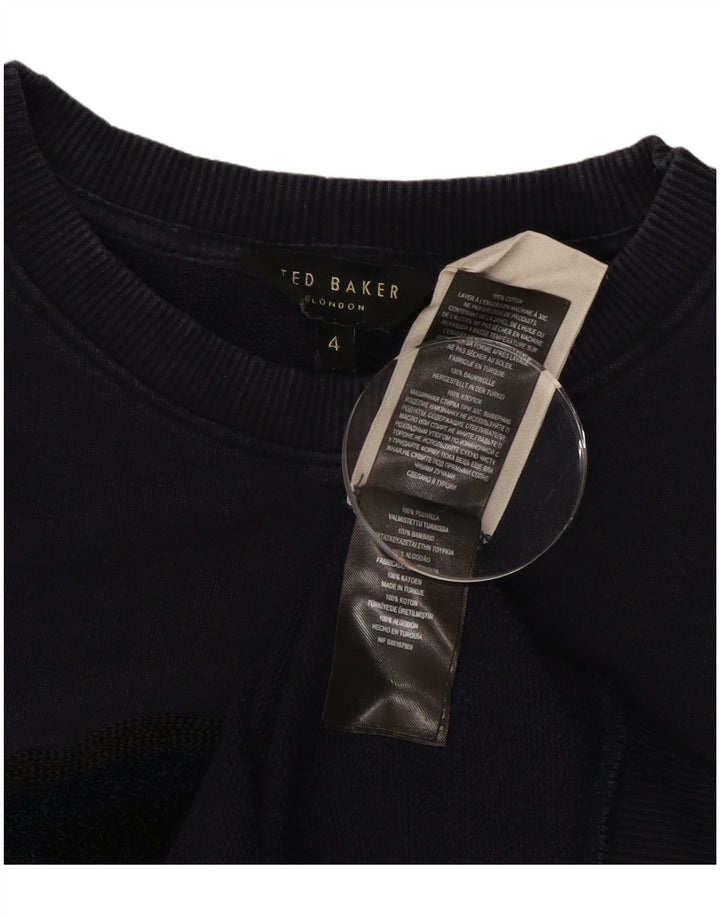 TED BAKER Γυναικείο φούτερ μεγάλου μεγέθους Jumper Size 4 Large Navy Blue Floral